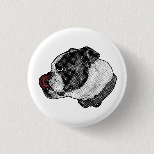 Bulldog Cherry Pin Button (Vorderseite)