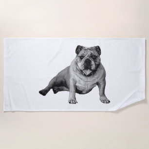 Bulldog Chill am Strand Strandtuch
