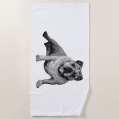 Bulldog Chill am Strand Strandtuch (Vorderseite)