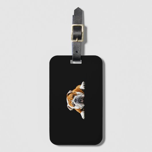 Bulldog-Chill-Pose Gepäckanhänger (Vorderseite Vertikal)