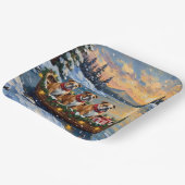 Bulldog Christmas Boat Holiday Pappteller (Gewinkelt)