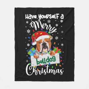 Bulldog Christmas Bulldog Xmas Geschenke Bulldog L Fleecedecke