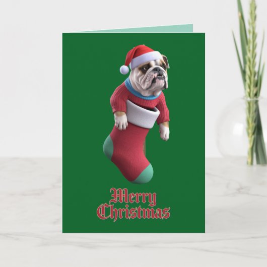 Bulldog Christmas Feiertagskarte (Vorderseite)