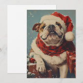 Bulldog Christmas Feiertagskarte (Vorne/Hinten)