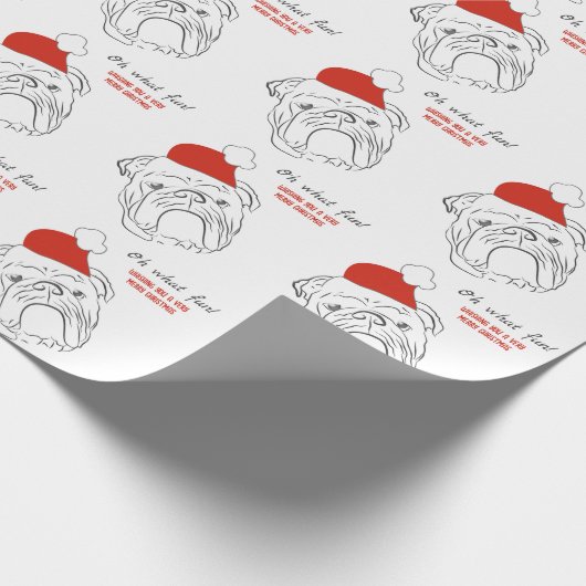 Bulldog Christmas Geschenkpapier (Ecke)