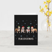 Bulldog Christmas Karte (Gelbe Blume)