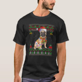 Bulldog Christmas Lights Santa Ugly Sweater Xmas P T-Shirt (Vorderseite)