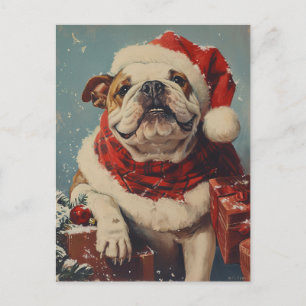 Bulldog Christmas Postkarte