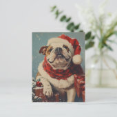 Bulldog Christmas Postkarte (Stehend Vorderseite)