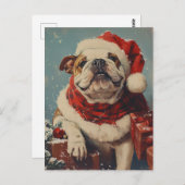 Bulldog Christmas Postkarte (Vorne/Hinten)