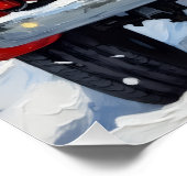 Bulldog Christmas Red Truck Holiday Poster (Ecke)