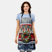 Bulldog Christmas Red Truck Holiday Schürze (Getragen)