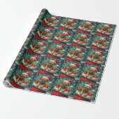 Bulldog Christmas Santa Bag Adventure Geschenkpapier (Ungerollt)