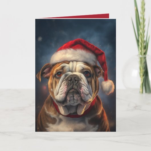 "Bulldog Christmas Wish" Feiertagskarte (Vorderseite)