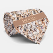 Bulldog Collage Monogram Krawatte (Gerollt)