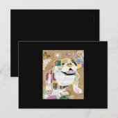 Bulldog Collage Postkarte (Vorne/Hinten)