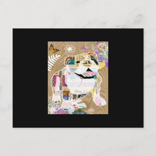 Bulldog Collage Postkarte (Vorderseite)