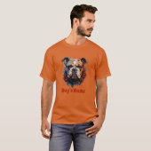 Bulldog Color Portrait Silhouette T - Shirt (Vorne ganz)