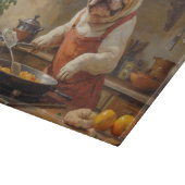 Bulldog Cooking in Kitchen Schneidebrett (Ecke)