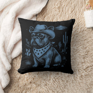 Bulldog Cowboy UFO Cowboy Dog Kissen