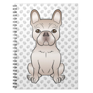 Bulldog-Creme / französischer Hund und Paws Notizblock