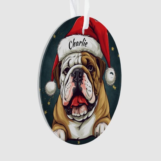Bulldog Custom Christmas Ornament (Vorderseite)