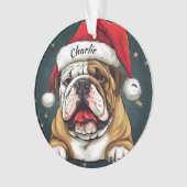 Bulldog Custom Christmas Ornament (Vorderseite)