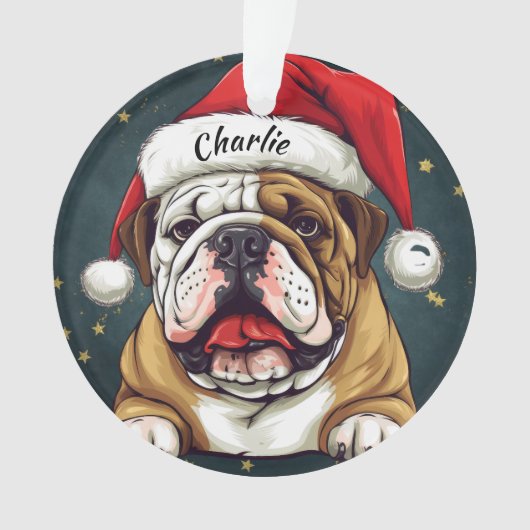 Bulldog Custom Christmas Ornament (Vorderseite)