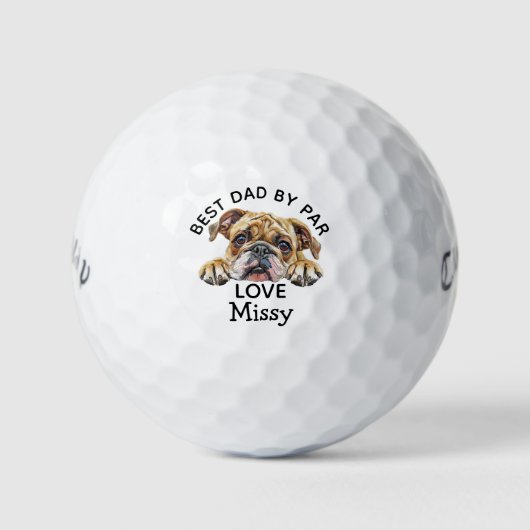 Bulldog Customize Gift Vater Golfball (Vorderseite)