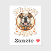 Bulldog Dad – Cute Vintage Bulldog Father’s Day Aufkleber (Blatt)