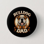 Bulldog Dad – Cute Vintage Bulldog Father’s Day Button (Vorderseite)