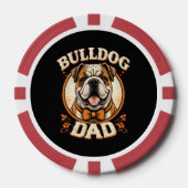 Bulldog Dad – Cute Vintage Bulldog Father’s Day Pokerchips (Vorderseite)