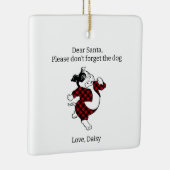 Bulldog Dear Santa Keramikornament (Rechts)