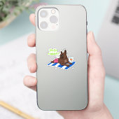 Bulldog, der den Sommer mit Vinyl-Sticker geniesse Aufkleber (Telefon)