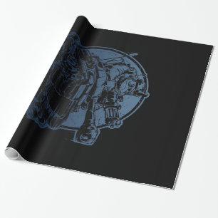 Bulldog, der einen Tank fährt Geschenkpapier