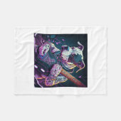 Bulldog, der Electric Guitar Rock spielt Fleecedecke (Vorderseite (Horizontal))