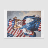 Bulldog, der wie Uncle Sam mit US-Flagge gekleidet Seidenpapier (Vorderseite)