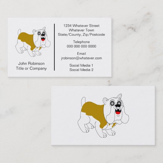 Bulldog Design Boarding Kennels Visitenkarte (Vorne/Hinten)
