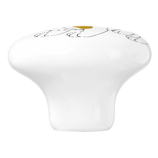 Bulldog Design Keramikknauf (Seitenansicht)