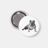 Bulldog-Design mit roten Details Magnet (Vorderseite/Rückseite)