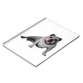 Bulldog-Design mit roten Details Notizblock (Linke Seite)