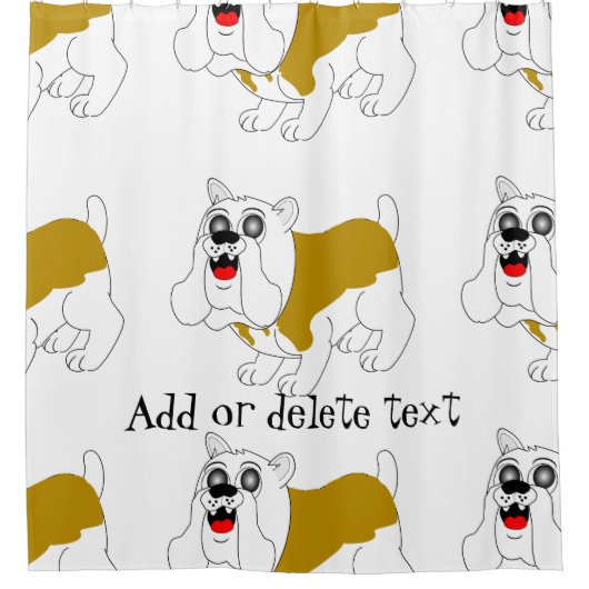 Bulldog Design Personalisiert Duschvorhang (Vorderseite)
