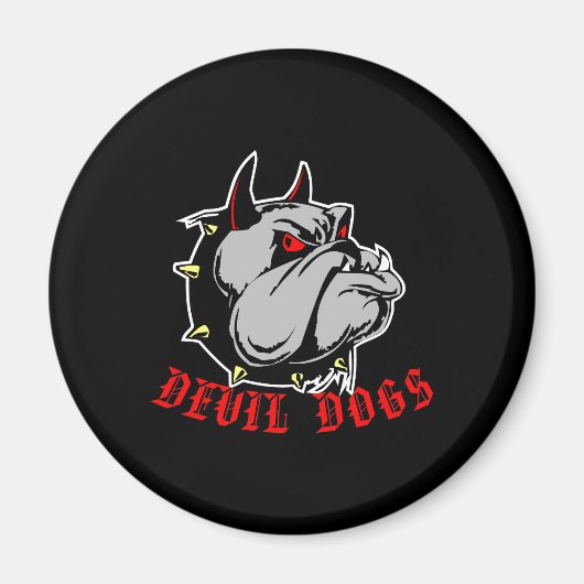 Bulldog Devil Hunde Black Magnet (Vorne)