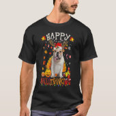Bulldog Dog Happy Hallothanksmas Halloween Thanksg T-Shirt (Vorderseite)