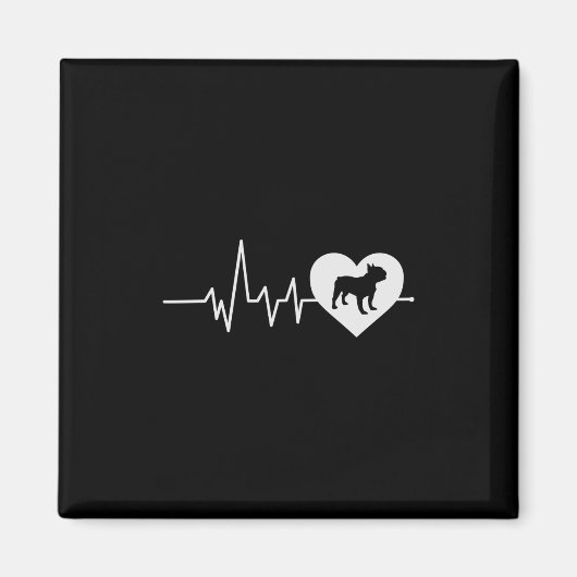 Bulldog Dog Lovers Men Women Gift Frenchie Heartbe Magnet (Vorne)