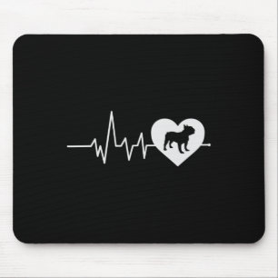 Bulldog Dog Lovers Men Women Gift Frenchie Heartbe Mousepad