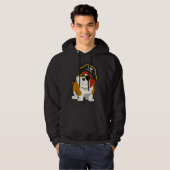 Bulldog Dog Pirate Captain with Skull Easy Hallowe Hoodie (Vorne ganz)