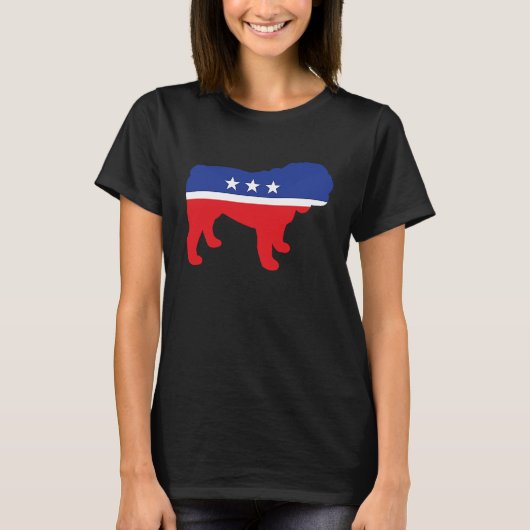 Bulldog Dog Political Symbol Election Mascot T-Shirt (Vorderseite)