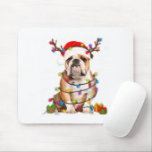 Bulldog Dog Tree Christmas Lights Xmas Pajama Mousepad (Mit Mouse)