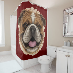 Bulldog-Duschvorhang Duschvorhang